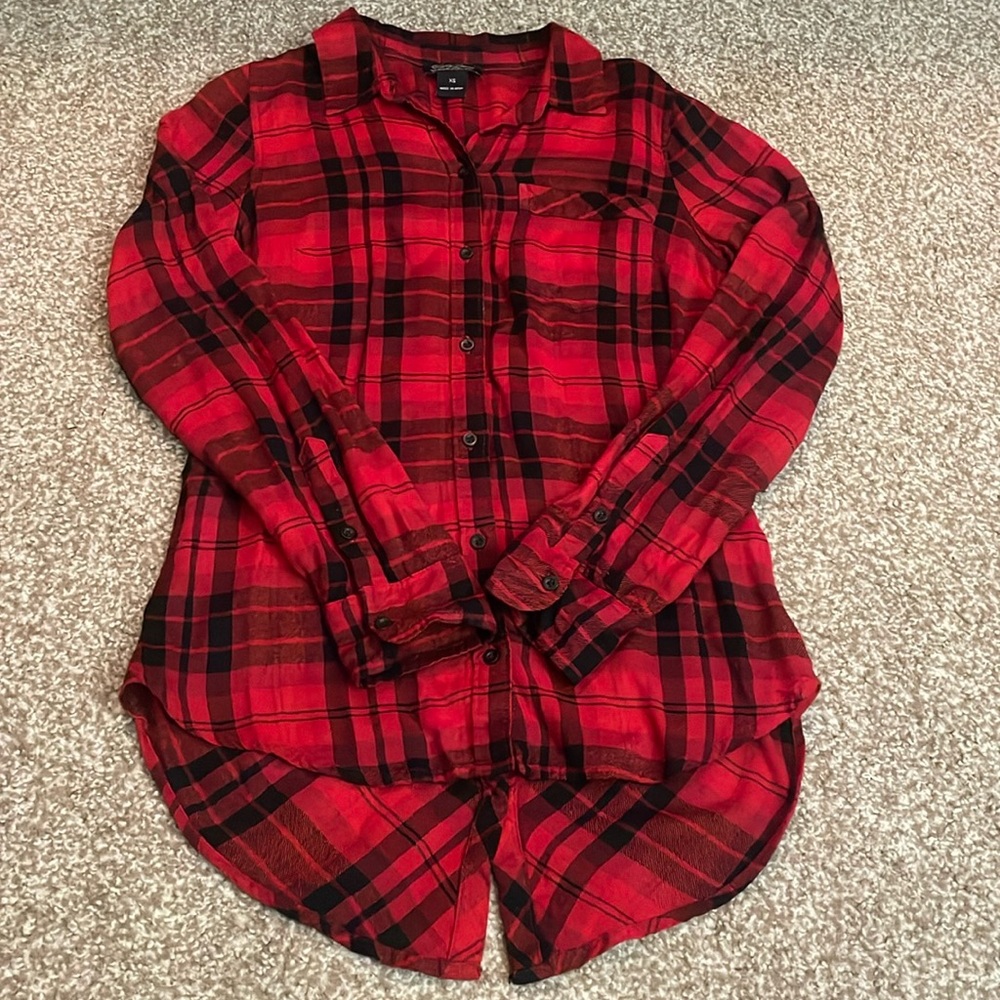 Lucky Brand Plaid Flannel Long Sleeve Button Down Shirt